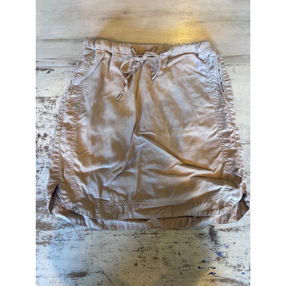 RW&CO. skirt women XS tan lyocell drawstring utility mini safari khaki travel